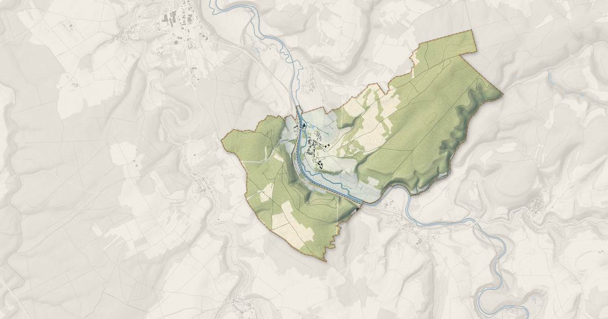 Portrait cartographique de Luzy-sur-Marne : relief, eau, forêts, bâti et voies, calculés à partir des données de l'IGN