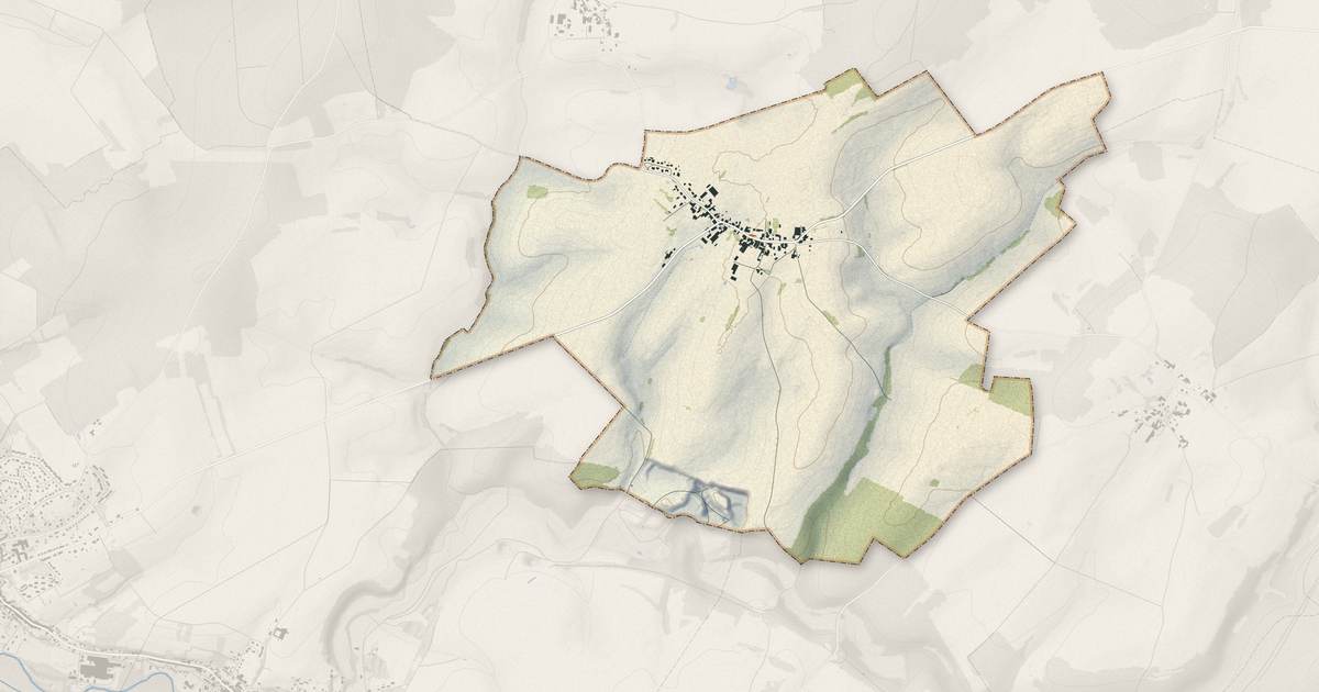 Portrait cartographique de Magneux : relief, eau, forêts, bâti et voies, calculés à partir des données de l'IGN