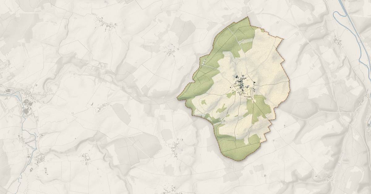 Portrait cartographique de Maizières : relief, eau, forêts, bâti et voies, calculés à partir des données de l'IGN