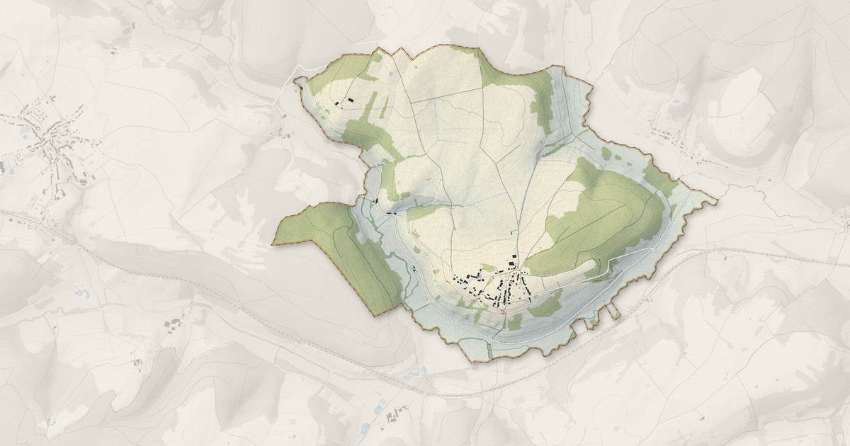 Portrait cartographique de Maizières-sur-Amance : relief, eau, forêts, bâti et voies, calculés à partir des données de l'IGN