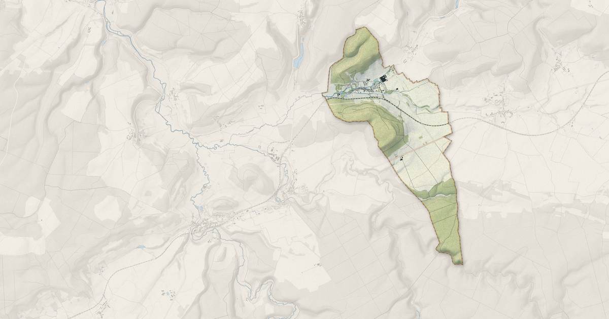 Portrait cartographique de Manois : relief, eau, forêts, bâti et voies, calculés à partir des données de l'IGN