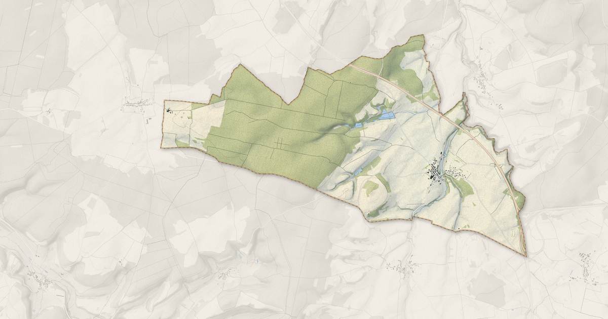 Portrait cartographique de Marac : relief, eau, forêts, bâti et voies, calculés à partir des données de l'IGN