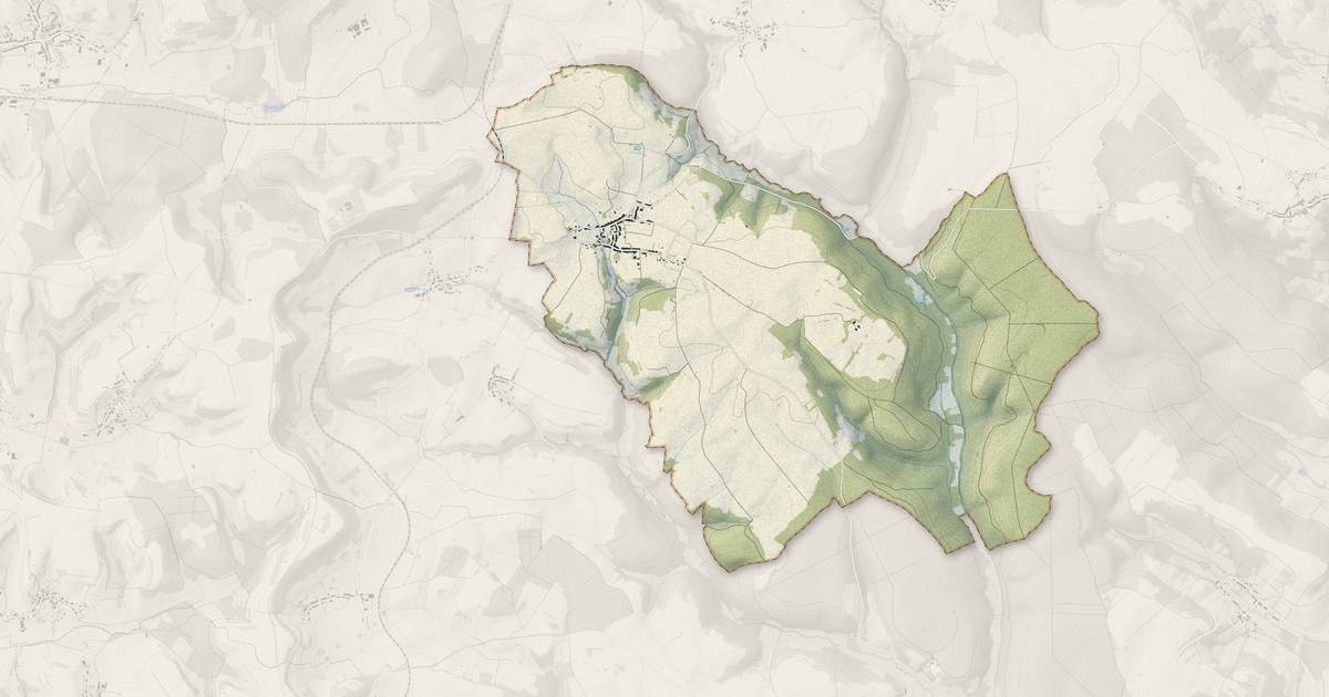 Portrait cartographique de Marcilly-en-Bassigny : relief, eau, forêts, bâti et voies, calculés à partir des données de l'IGN