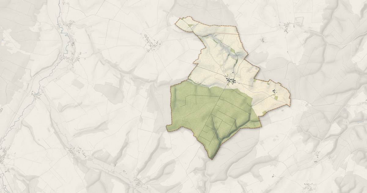 Portrait cartographique de Mathons : relief, eau, forêts, bâti et voies, calculés à partir des données de l'IGN