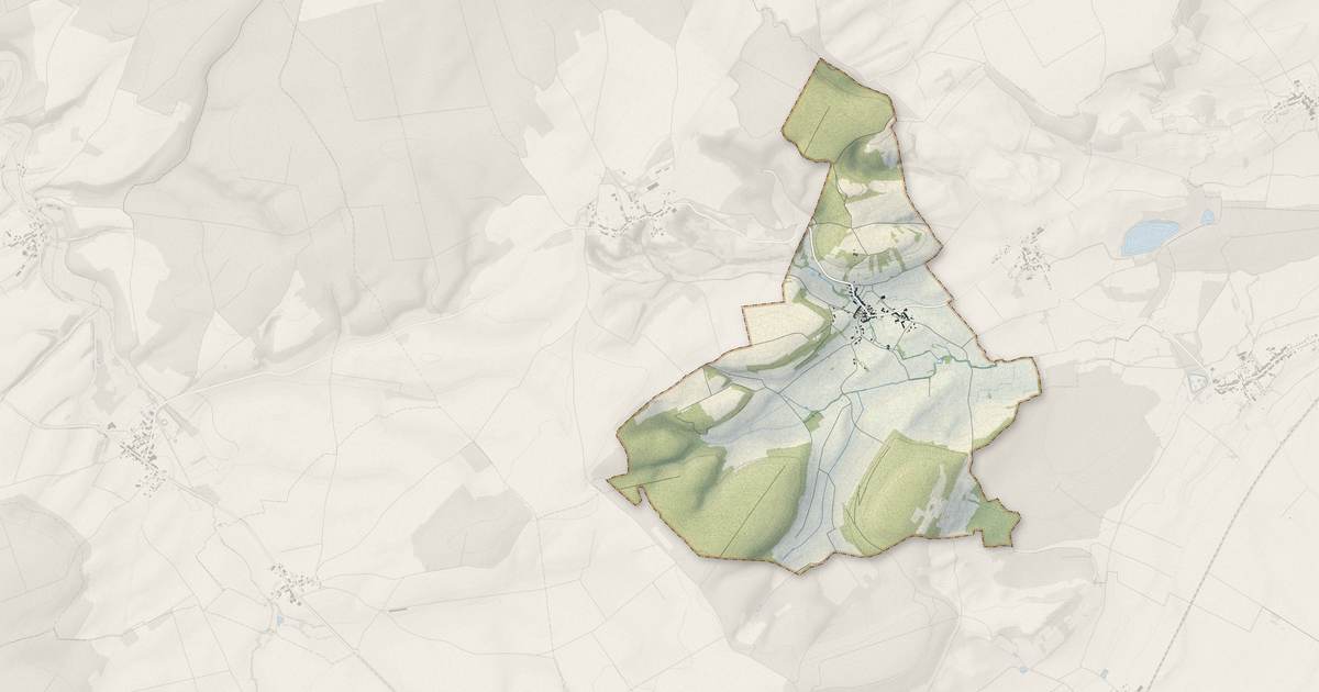 Portrait cartographique de Meures : relief, eau, forêts, bâti et voies, calculés à partir des données de l'IGN