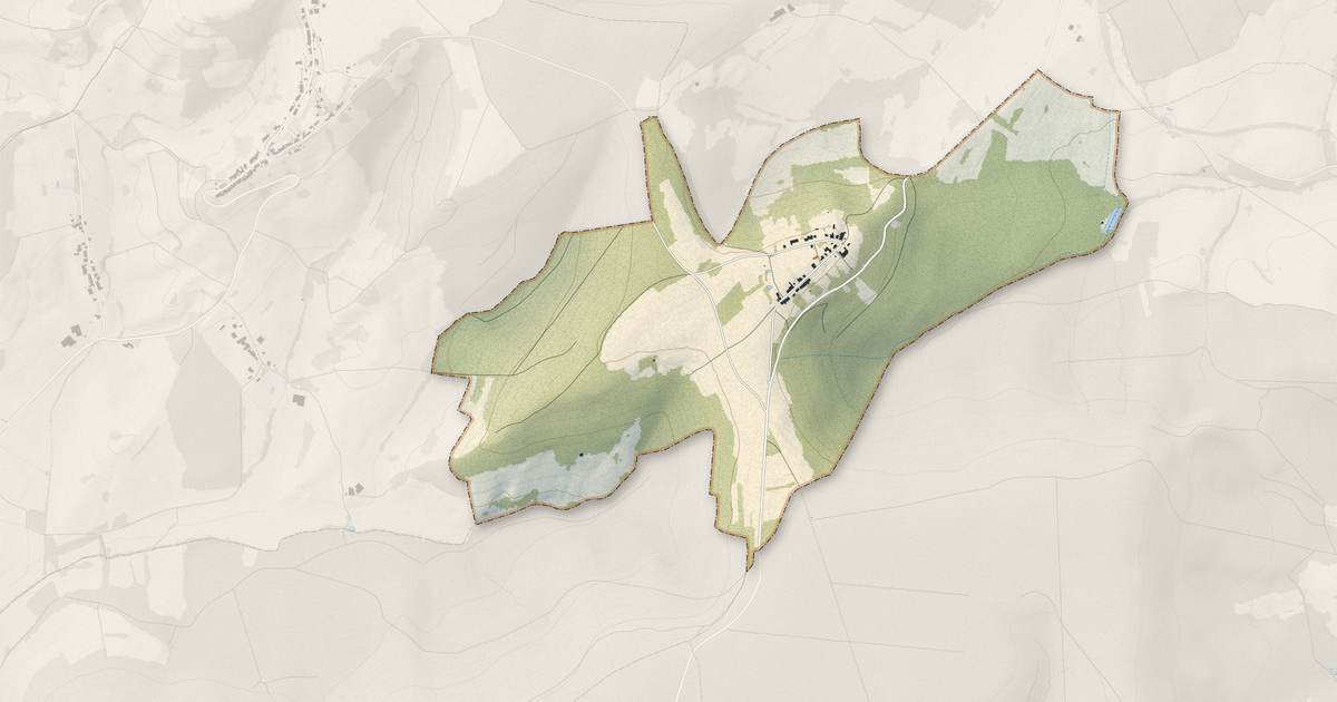 Portrait cartographique de Montcharvot : relief, eau, forêts, bâti et voies, calculés à partir des données de l'IGN