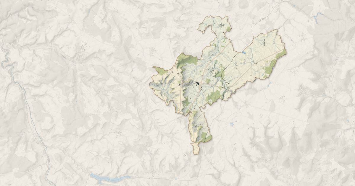 Portrait cartographique de Val-de-Meuse : relief, eau, forêts, bâti et voies, calculés à partir des données de l'IGN