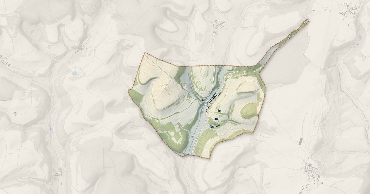 Portrait cartographique de Mouilleron : relief, eau, forêts, bâti et voies, calculés à partir des données de l'IGN