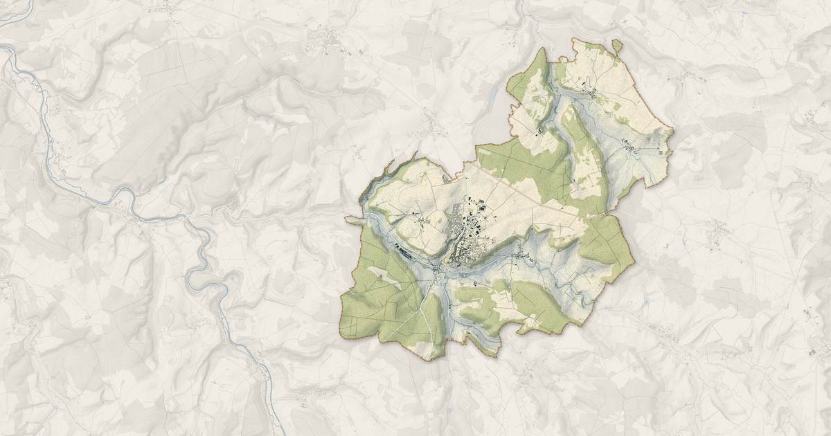 Portrait cartographique de Nogent : relief, eau, forêts, bâti et voies, calculés à partir des données de l'IGN