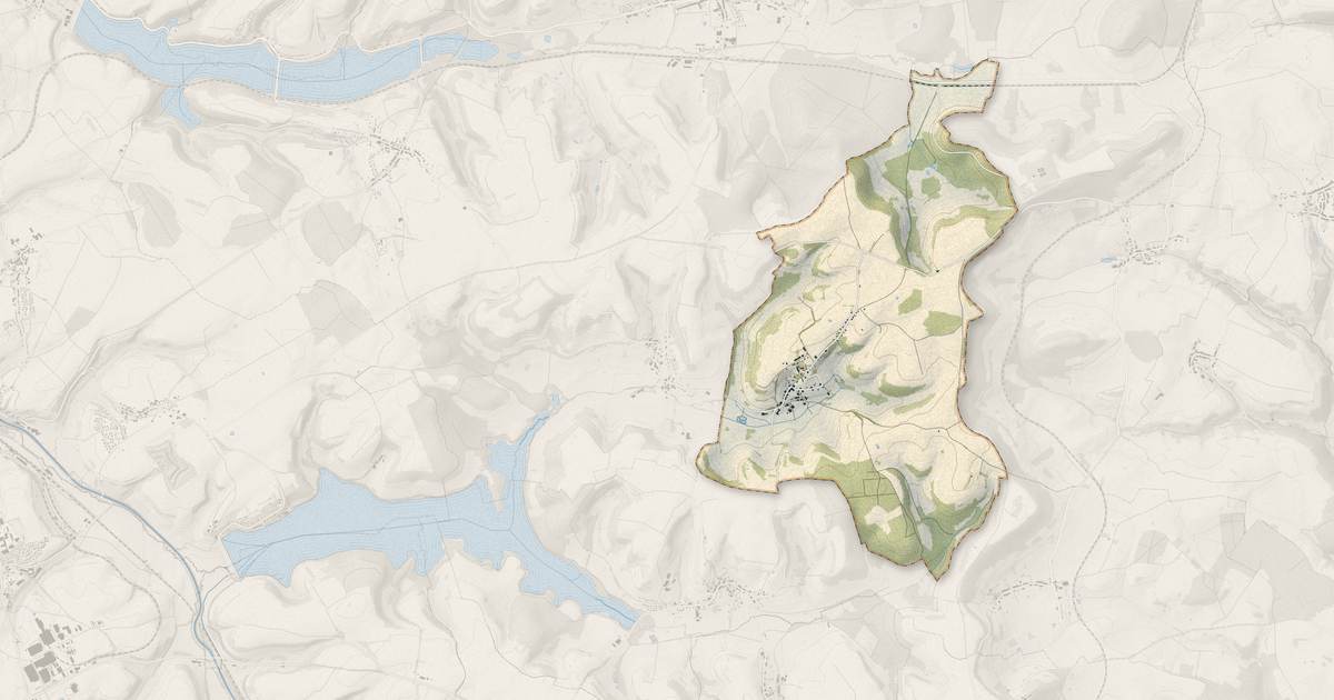 Portrait cartographique de Orbigny-au-Mont : relief, eau, forêts, bâti et voies, calculés à partir des données de l'IGN