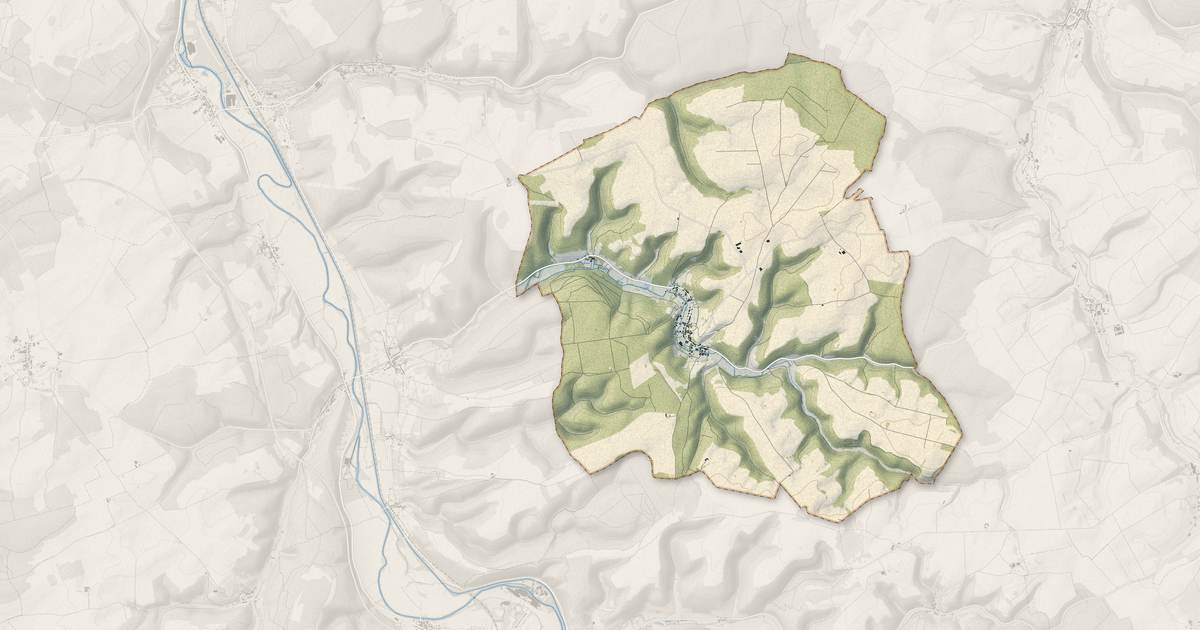 Portrait cartographique de Osne-le-Val : relief, eau, forêts, bâti et voies, calculés à partir des données de l'IGN