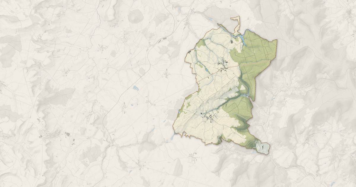 Portrait cartographique de Parnoy-en-Bassigny : relief, eau, forêts, bâti et voies, calculés à partir des données de l'IGN