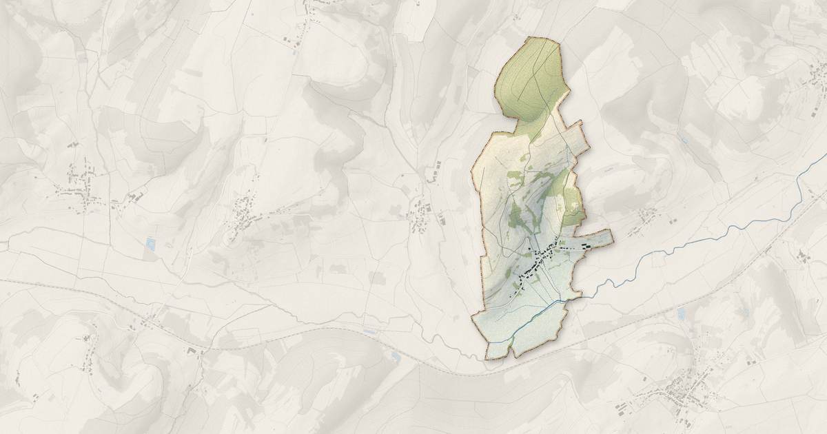 Portrait cartographique de Pisseloup : relief, eau, forêts, bâti et voies, calculés à partir des données de l'IGN