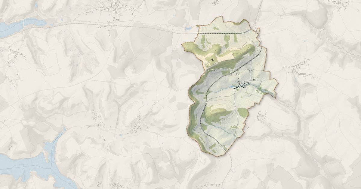Portrait cartographique de Plesnoy : relief, eau, forêts, bâti et voies, calculés à partir des données de l'IGN