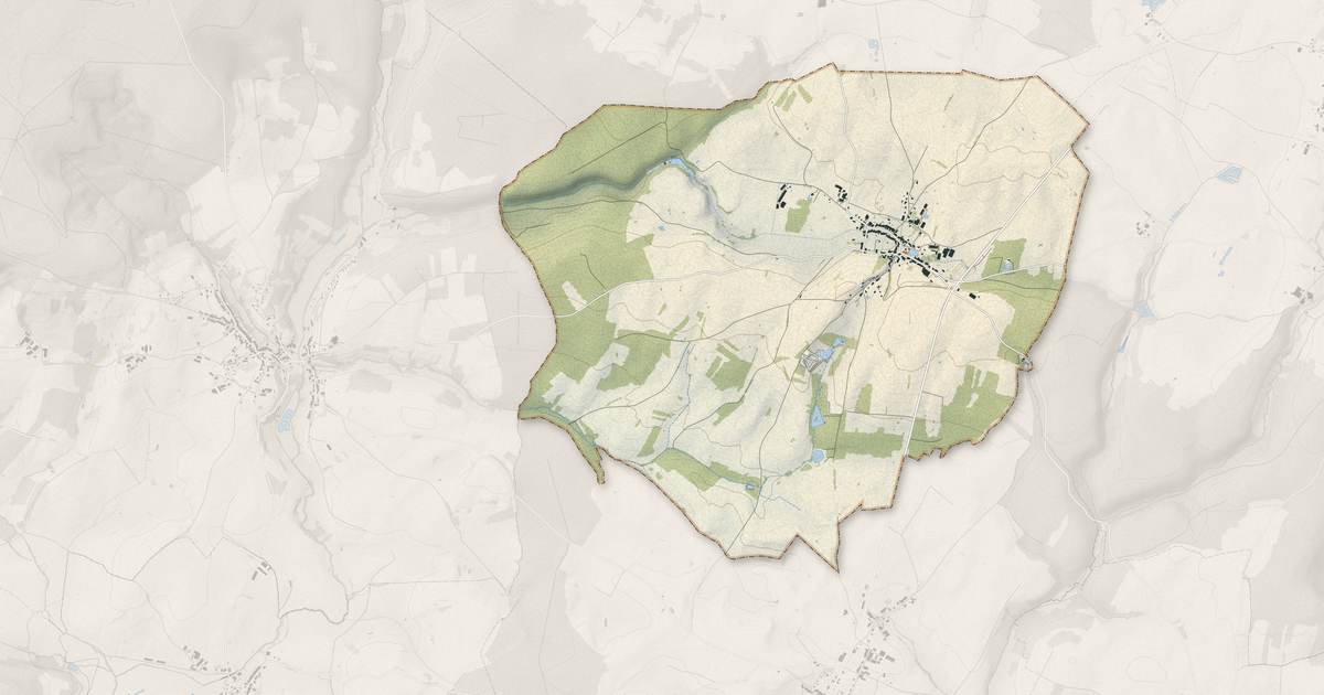 Portrait cartographique de Poinson-lès-Fayl : relief, eau, forêts, bâti et voies, calculés à partir des données de l'IGN