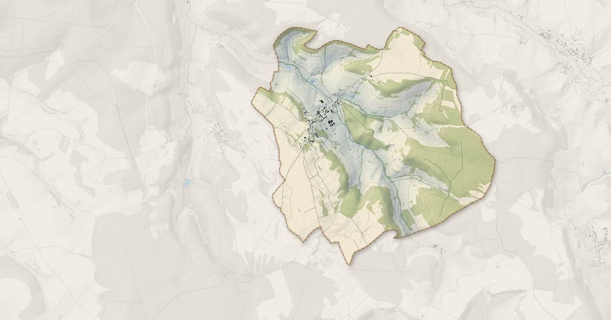 Portrait cartographique de Poinson-lès-Nogent : relief, eau, forêts, bâti et voies, calculés à partir des données de l'IGN