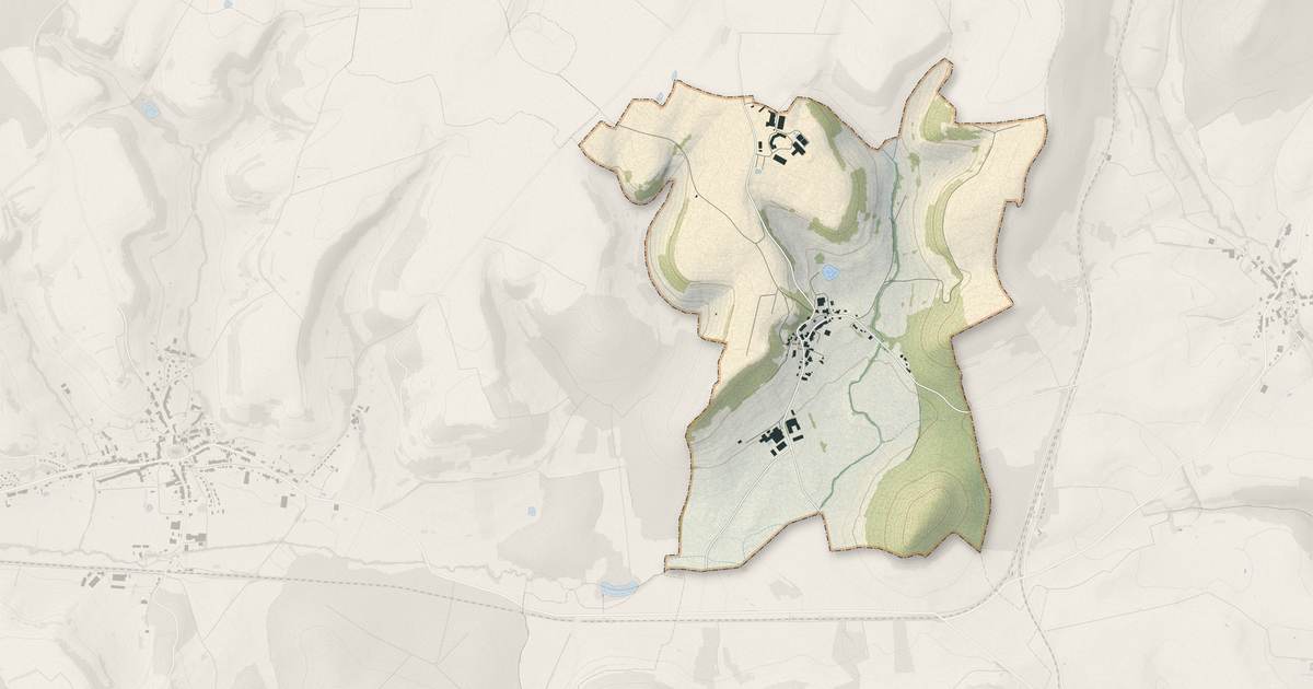 Portrait cartographique de Poiseul : relief, eau, forêts, bâti et voies, calculés à partir des données de l'IGN