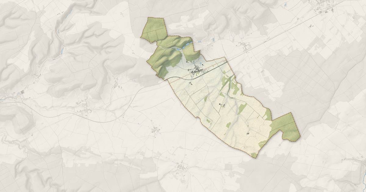 Portrait cartographique de Prez-sous-Lafauche : relief, eau, forêts, bâti et voies, calculés à partir des données de l'IGN