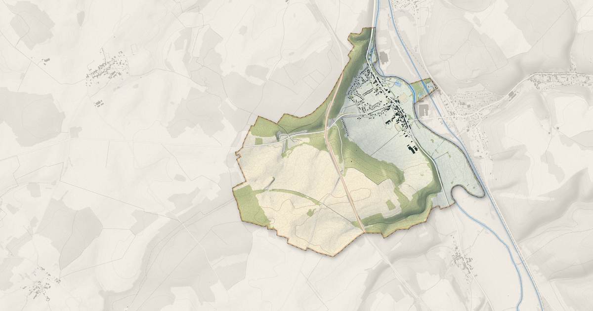 Portrait cartographique de Rachecourt-sur-Marne : relief, eau, forêts, bâti et voies, calculés à partir des données de l'IGN
