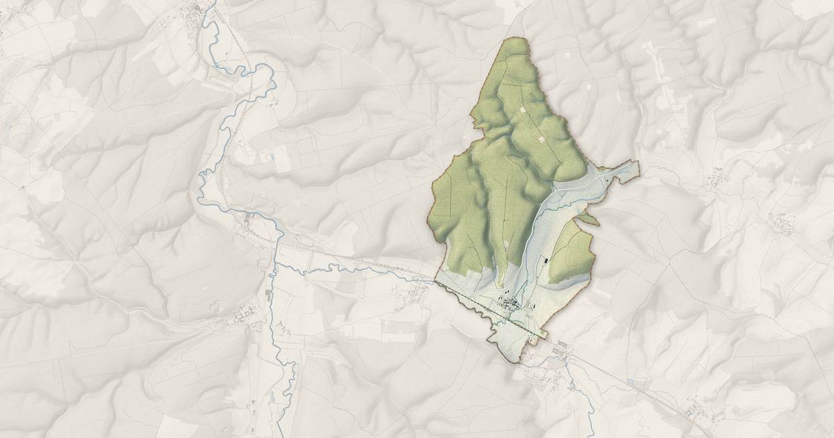 Portrait cartographique de Rennepont : relief, eau, forêts, bâti et voies, calculés à partir des données de l'IGN