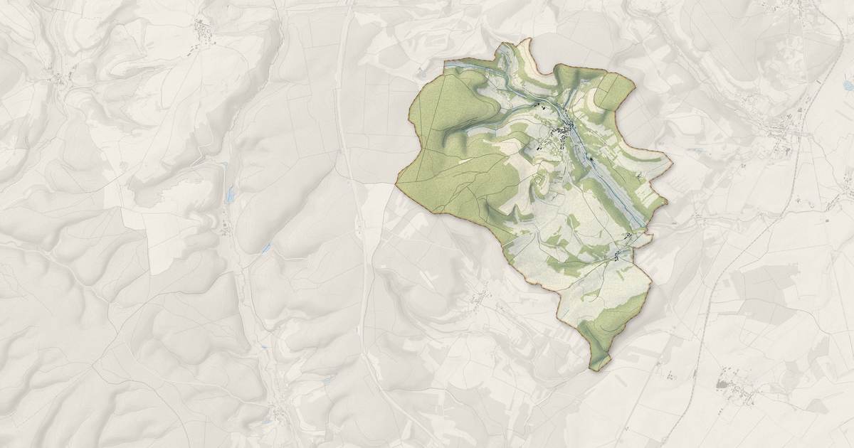 Portrait cartographique de Rivière-les-Fosses : relief, eau, forêts, bâti et voies, calculés à partir des données de l'IGN