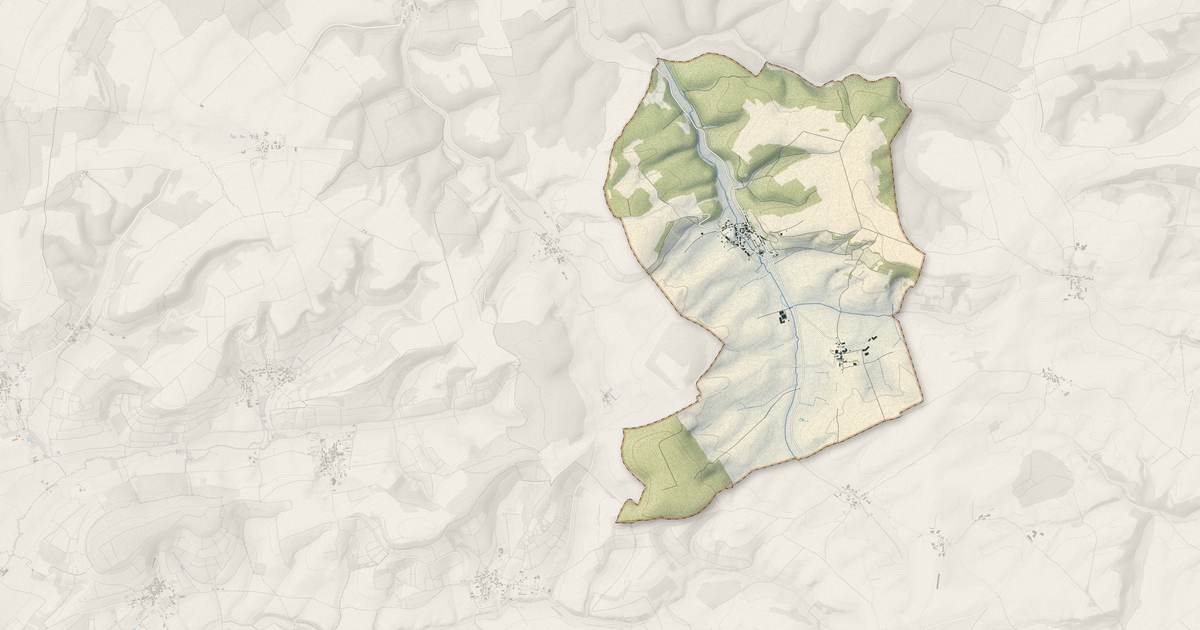 Portrait cartographique de Rizaucourt-Buchey : relief, eau, forêts, bâti et voies, calculés à partir des données de l'IGN