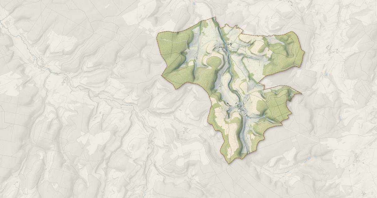 Portrait cartographique de Rochetaillée : relief, eau, forêts, bâti et voies, calculés à partir des données de l'IGN