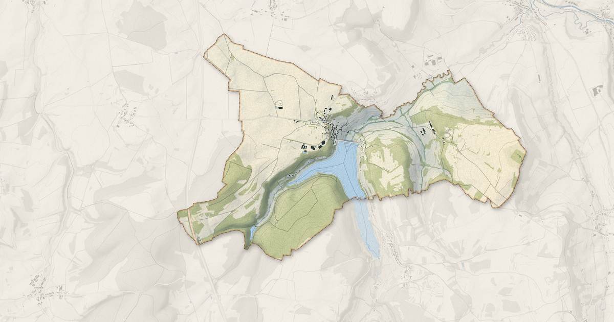 Portrait cartographique de Saint-Ciergues : relief, eau, forêts, bâti et voies, calculés à partir des données de l'IGN
