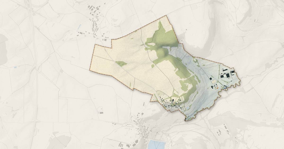 Portrait cartographique de Saint-Martin-lès-Langres : relief, eau, forêts, bâti et voies, calculés à partir des données de l'IGN
