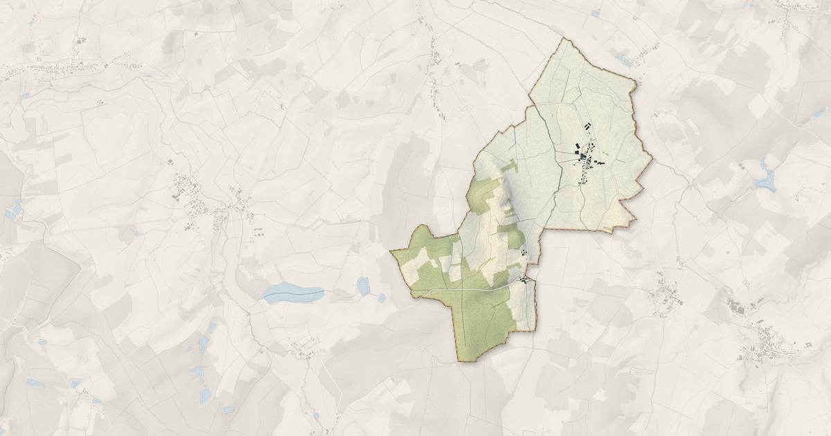 Portrait cartographique de Thilleux : relief, eau, forêts, bâti et voies, calculés à partir des données de l'IGN