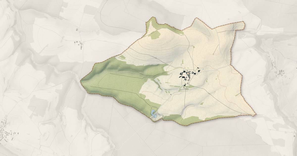 Portrait cartographique de Thol-lès-Millières : relief, eau, forêts, bâti et voies, calculés à partir des données de l'IGN