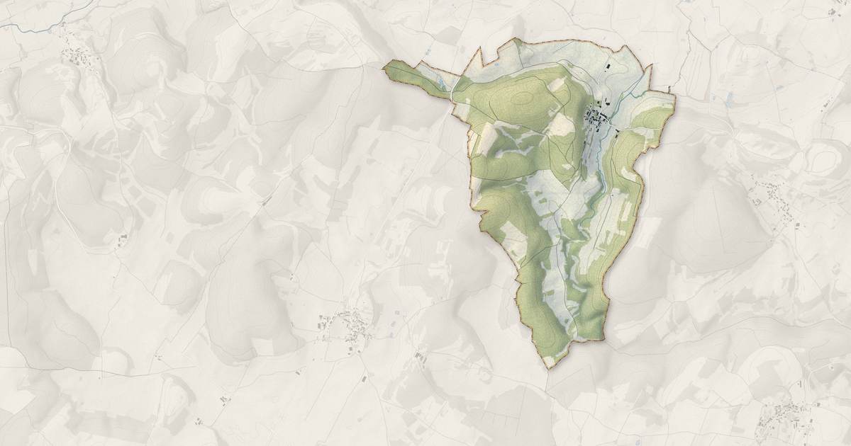 Portrait cartographique de Tornay : relief, eau, forêts, bâti et voies, calculés à partir des données de l'IGN