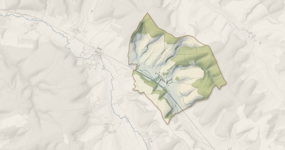 Portrait cartographique de Vaudrémont : relief, eau, forêts, bâti et voies, calculés à partir des données de l'IGN