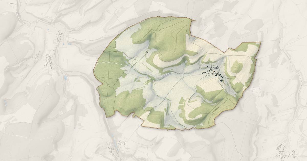 Portrait cartographique de Vauxbons : relief, eau, forêts, bâti et voies, calculés à partir des données de l'IGN