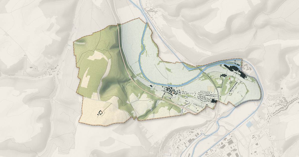 Portrait cartographique de Vecqueville : relief, eau, forêts, bâti et voies, calculés à partir des données de l'IGN