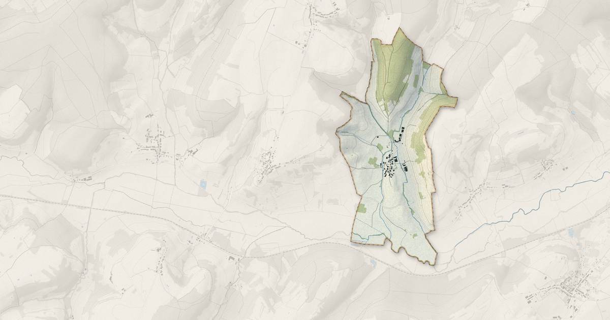 Portrait cartographique de Velles : relief, eau, forêts, bâti et voies, calculés à partir des données de l'IGN