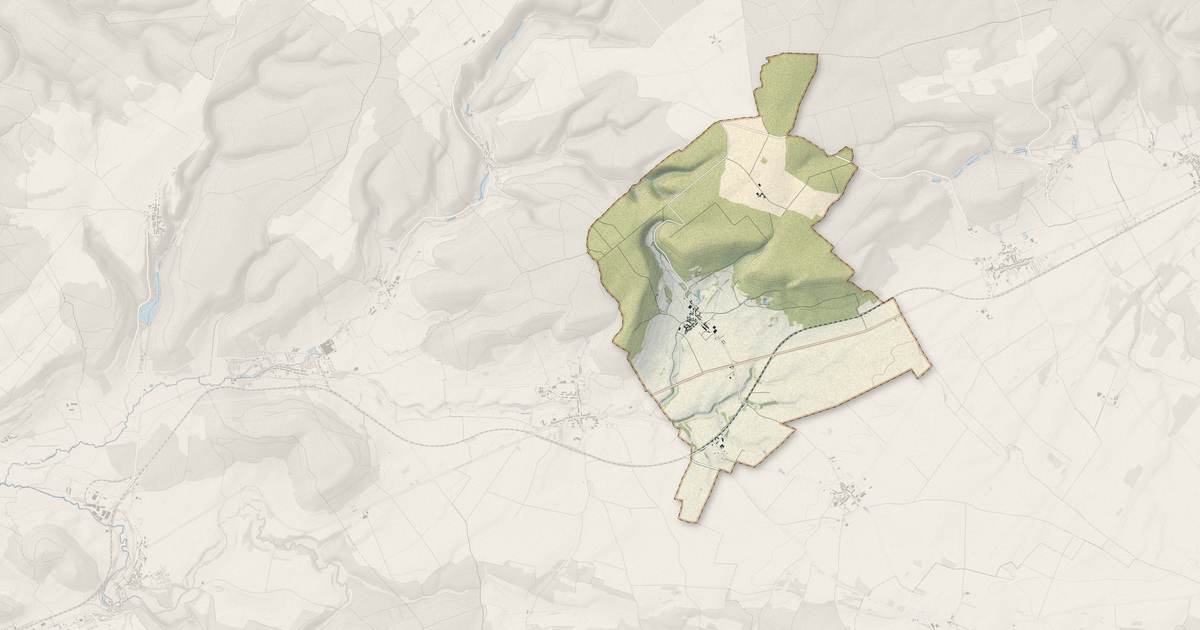 Portrait cartographique de Vesaignes-sous-Lafauche : relief, eau, forêts, bâti et voies, calculés à partir des données de l'IGN