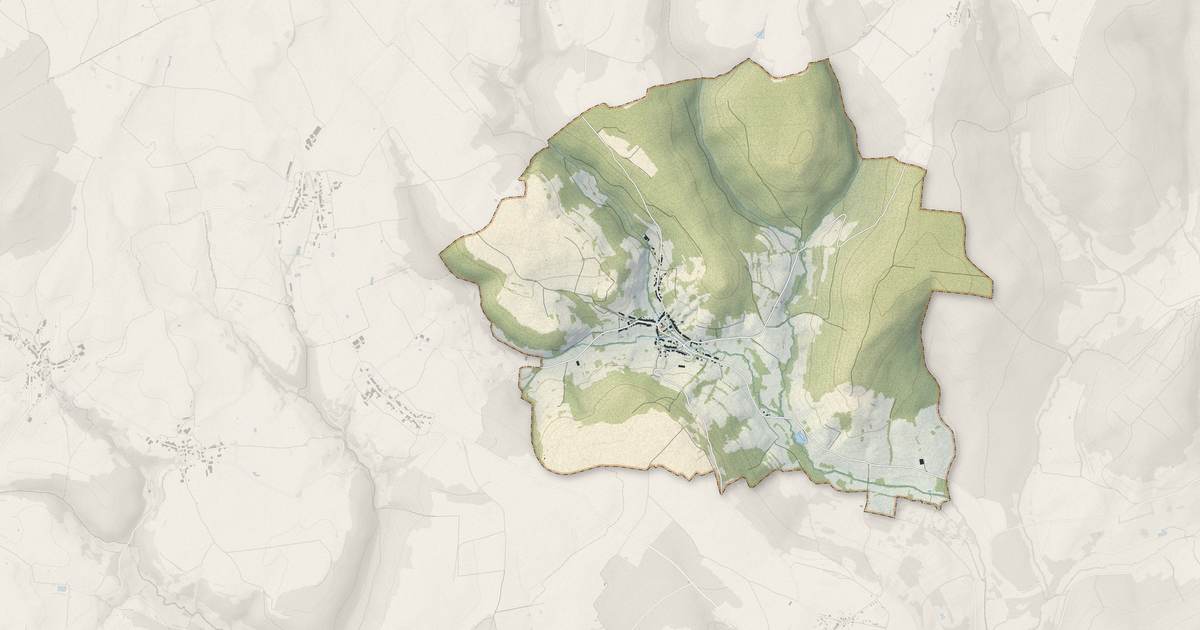 Portrait cartographique de Vicq : relief, eau, forêts, bâti et voies, calculés à partir des données de l'IGN