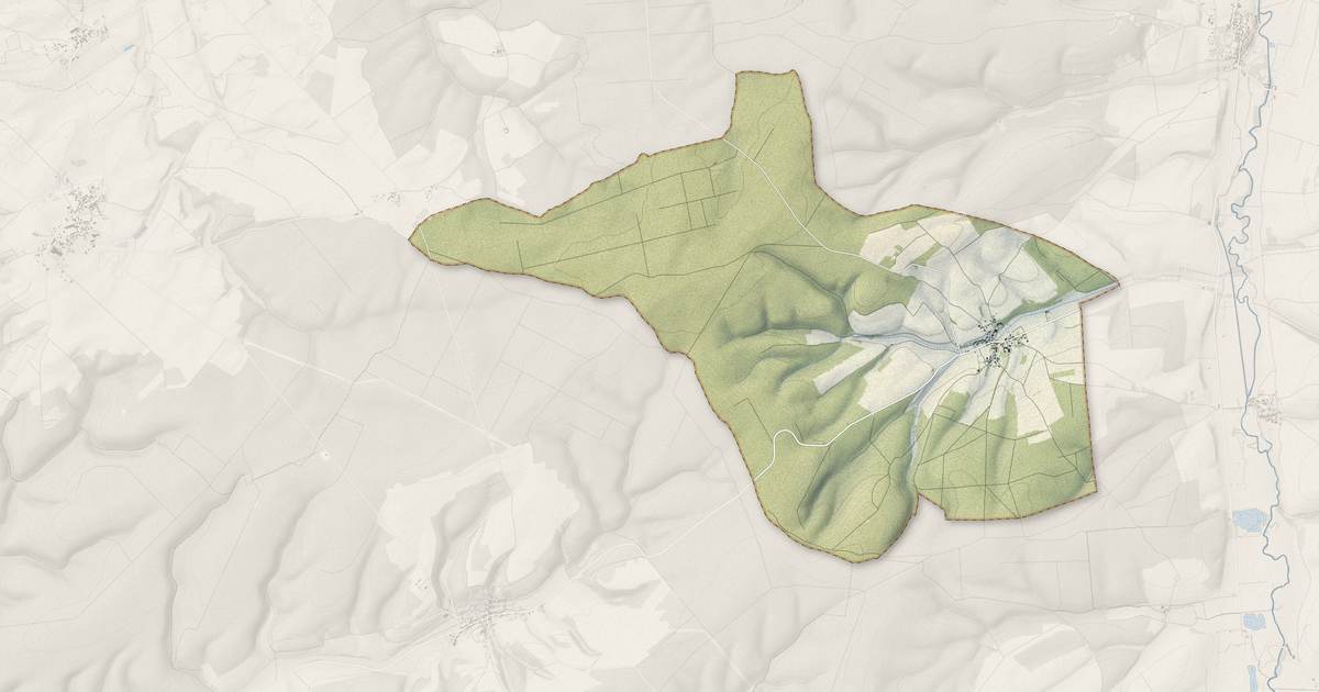 Portrait cartographique de Villars-en-Azois : relief, eau, forêts, bâti et voies, calculés à partir des données de l'IGN