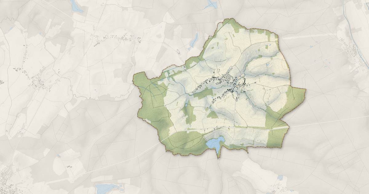 Portrait cartographique de Voillecomte : relief, eau, forêts, bâti et voies, calculés à partir des données de l'IGN