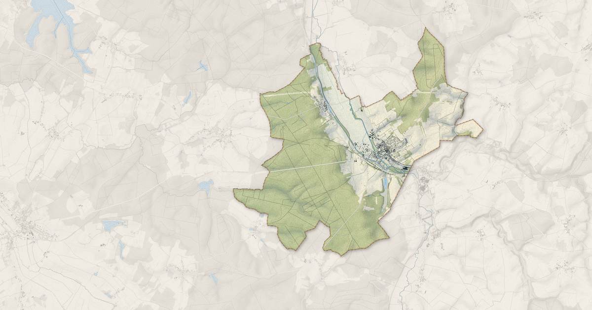 Portrait cartographique de Wassy : relief, eau, forêts, bâti et voies, calculés à partir des données de l'IGN