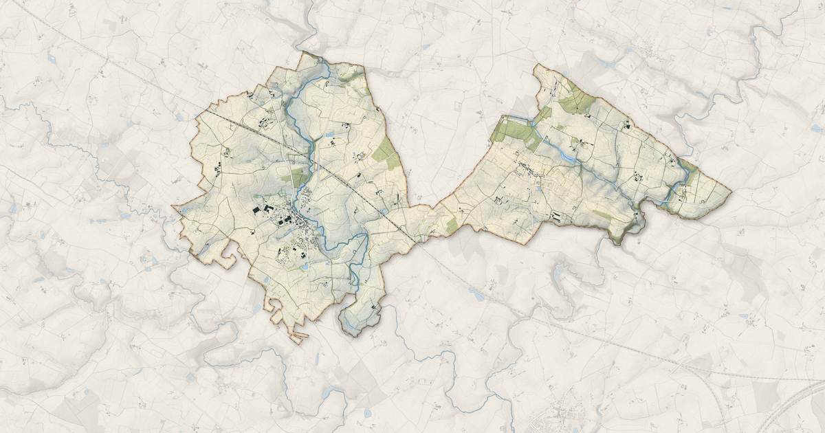Portrait cartographique de Val-du-Maine : relief, eau, forêts, bâti et voies, calculés à partir des données de l'IGN