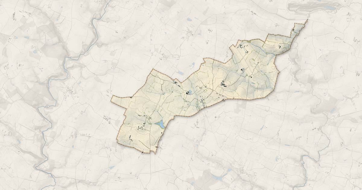 Portrait cartographique de Bannes : relief, eau, forêts, bâti et voies, calculés à partir des données de l'IGN
