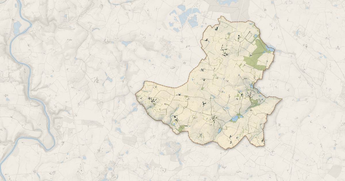 Portrait cartographique de Le Bignon-du-Maine : relief, eau, forêts, bâti et voies, calculés à partir des données de l'IGN