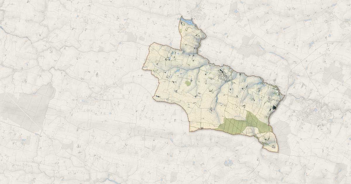 Portrait cartographique de Congrier : relief, eau, forêts, bâti et voies, calculés à partir des données de l'IGN