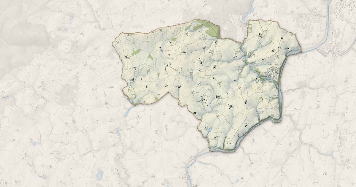 Portrait cartographique de Contest : relief, eau, forêts, bâti et voies, calculés à partir des données de l'IGN