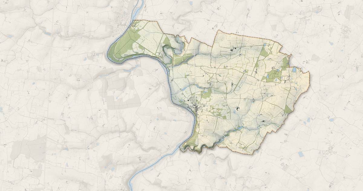 Portrait cartographique de Daon : relief, eau, forêts, bâti et voies, calculés à partir des données de l'IGN