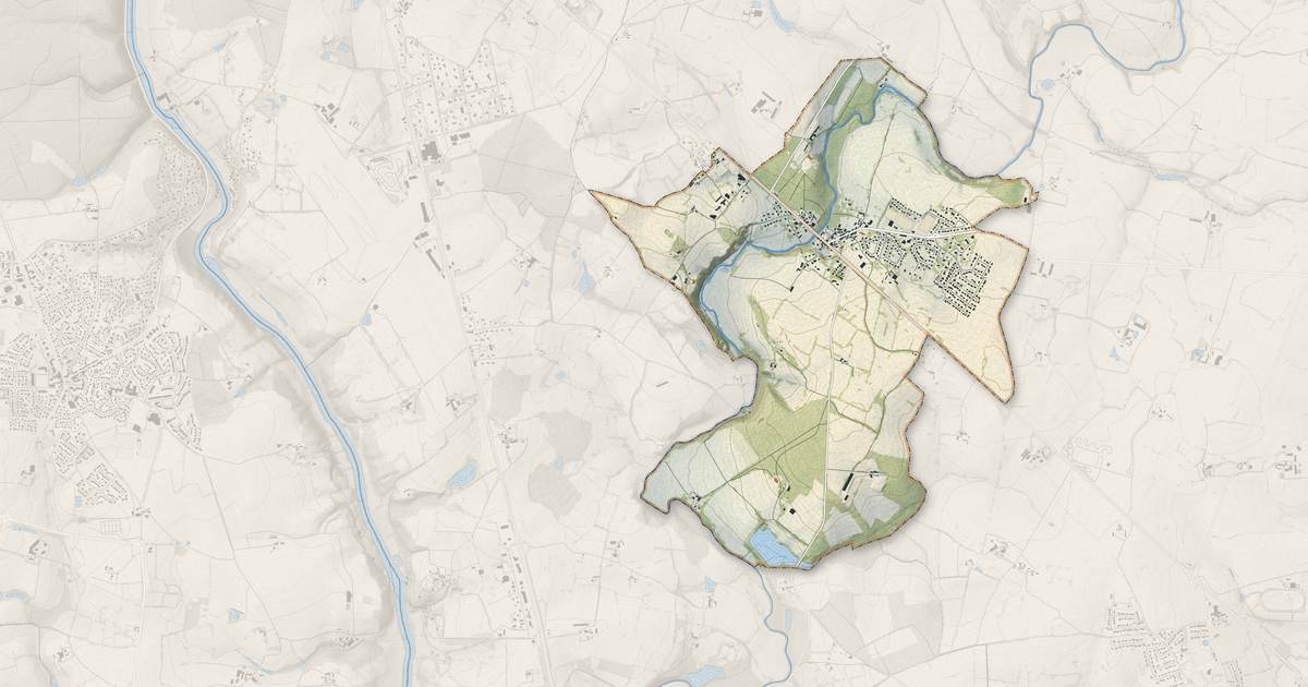 Portrait cartographique de Forcé : relief, eau, forêts, bâti et voies, calculés à partir des données de l'IGN