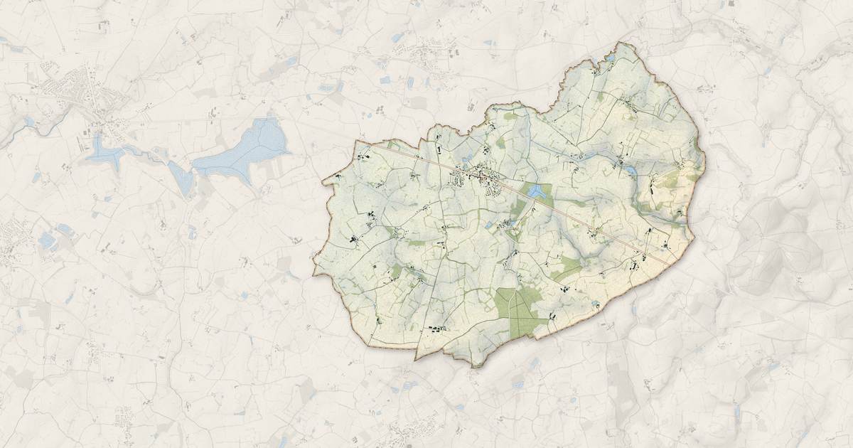 Portrait cartographique de Grazay : relief, eau, forêts, bâti et voies, calculés à partir des données de l'IGN