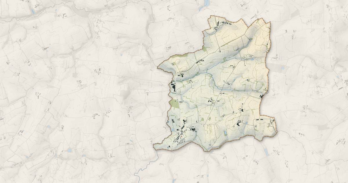 Portrait cartographique de Lesbois : relief, eau, forêts, bâti et voies, calculés à partir des données de l'IGN